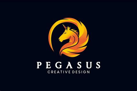 Pegasus logo design with gradient colors, winged horse vector illustration 23480818 Vector Art ...