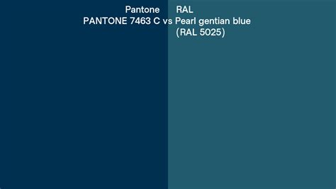 Pantone 7463 C Vs Ral Pearl Gentian Blue Ral 5025 Side By Side Comparison