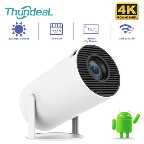 Thundeal Mini Projetor Inteligente Port Til 4K Android 11 5G WIFI BT5 0