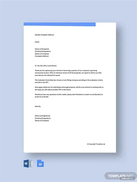 Free Rejection Letter Templates And Examples Edit Online And Download