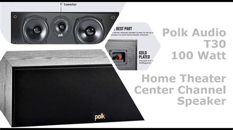 Polk Audio T30 100 Watt Home Theater Center Channel Speaker - YouTube