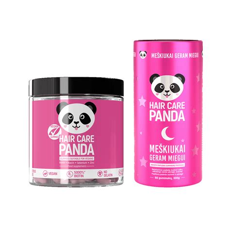 HAIR CARE PANDA maisto papildas plaukų priežiūrai ir maisto papildas