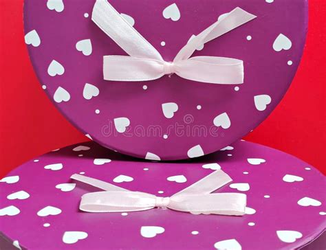 Purple T Box With Purple Ribbon And A Bow Stock Image Image Of