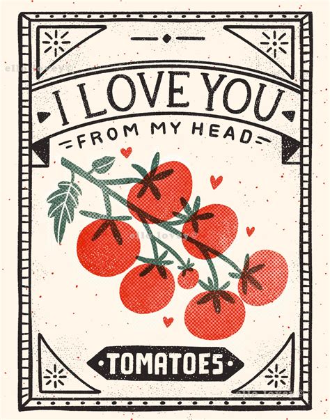 I Love You From My Head Tomatoes Digital Download 11x14 Etsy