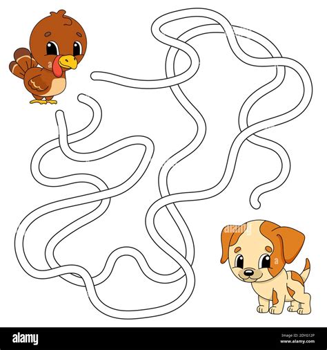 Lustiges Labyrinth Spiel für Kinder Puzzle für Kinder Cartoon Stil