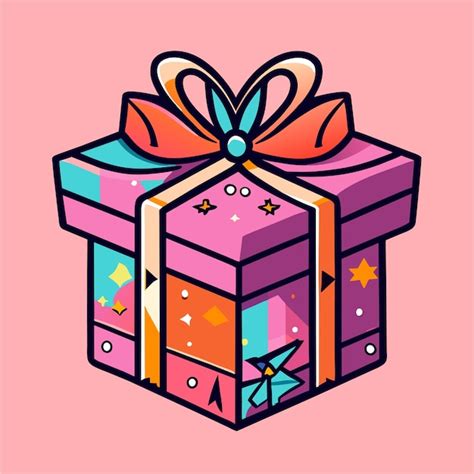 Premium Vector Surprise Gift Box With Ribbon Bow Hand Drawn Flat