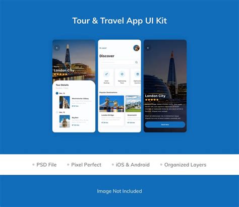 Premium Psd Tour Amp Travel App Ui Kit