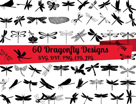 60 Dragonfly Svg Bundle Dragonfly Dxf Dragonfly Png Etsy