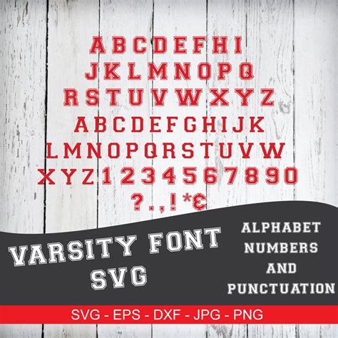 Varsity Font SVG Varsity Numbers SVG Fonts for Cricut Sports | Etsy