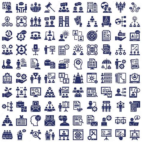 Hr Management Vector Icons Set Every Single Icon Can Be Easily Modified