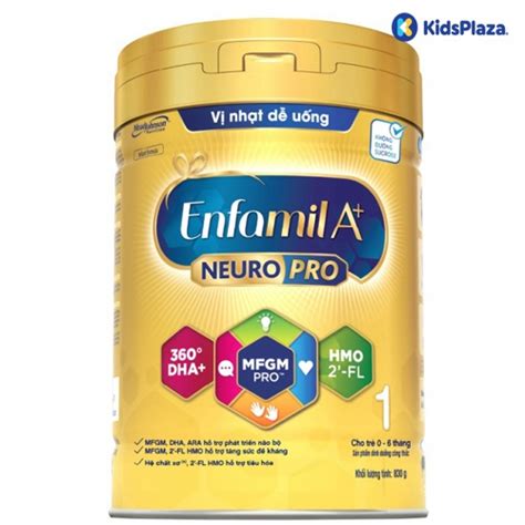 Sữa Enfamil A NeuroPro Số 1 830G cho bé từ 0 6 tháng tuổi Kids Plaza