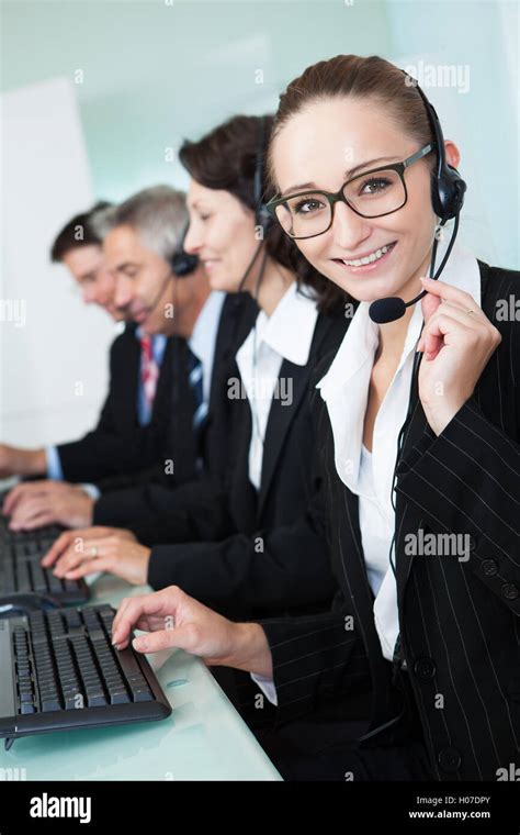 Call Centre Operators Stock Photo Alamy