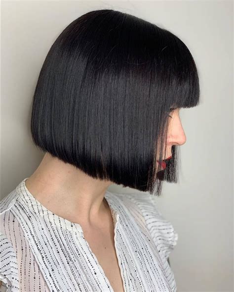 Beautiful Chin Length Bob With Bangs By Minhwaleehair Bluntbob