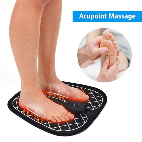 Electric Ems Foot Massager Feet Mat Electronic Pulse Wave Pad Machine Muscle Stimulator