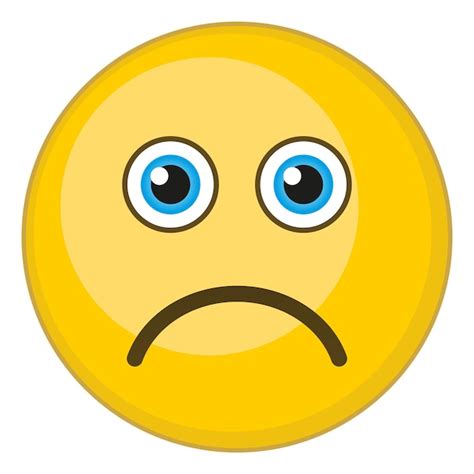 Expression Du Visage Triste Emoji Boule Jaune Malheureux Isolé Sur