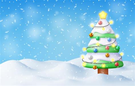 Premium Vector 3D Christmas Background Render Christmas Tree With