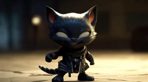 Premium Ai Image The Black Cat From The Animated Movie