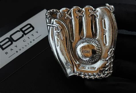 Bay City Bullion 54 Oz Sand Cast Baseball Glove 999 Silver Art Bar