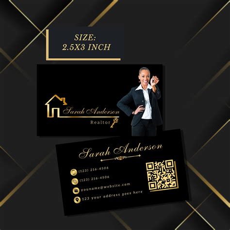 Real Estate Business Cards With QR Code Realtor Business Card