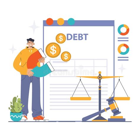 Debt Recovery Concept Flat Vector Stock Vector Illustration Of