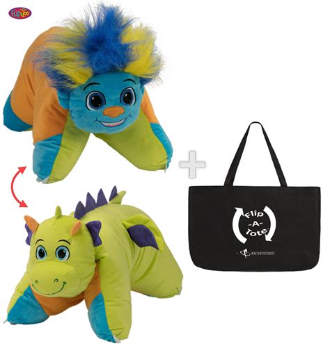 FlipaZoo Flip 'N' Play Friends Plush Toy & Pillow in 1 ( Dragon ...