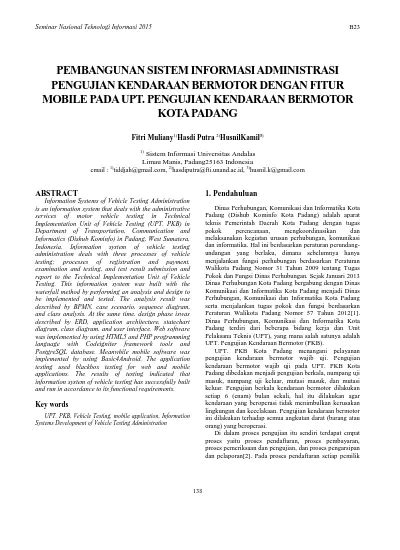 Pembangunan Sistem Informasi Administrasi Pengujian Kendaraan Bermotor