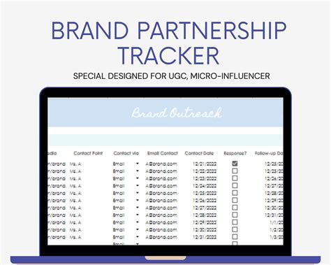 Micro Influencer Google Sheets UGC Spreadsheet Influencer Outreach