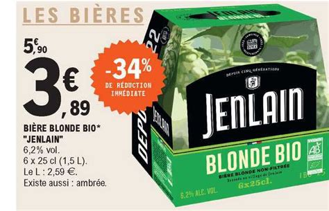 Promo Bière Blonde Bio jenlain chez E Leclerc iCatalogue fr