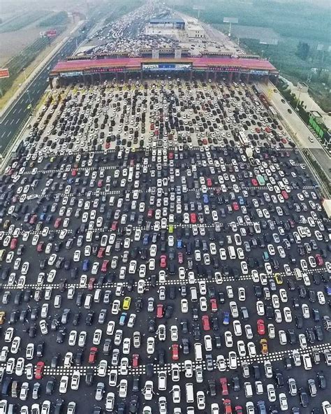 50 Lane Traffic Jam China