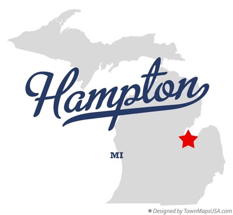 Map of Hampton, MI, Michigan