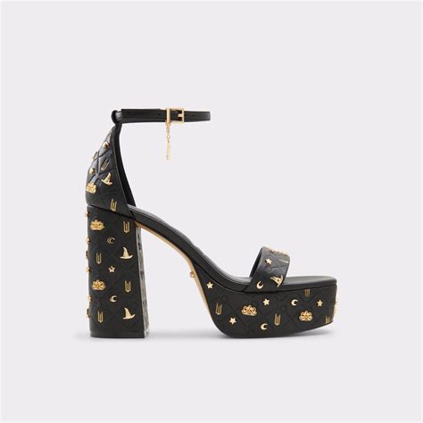 Takeflight Black Womens Platform Sandals Aldo Us