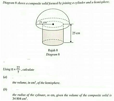 Solved Diagram Shows A Composite Solid Formed By Joining A Cylinder