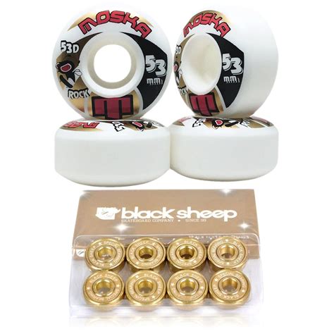 Roda Moska 53mm Rock Rolamento Black Sheep Gold Virtual Skate Shop