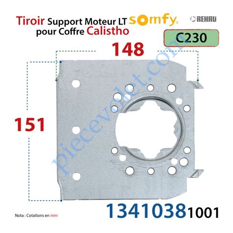 Rehau 1341038 Tiroir Support Moteur Somfy LT Sans Clip En Acier