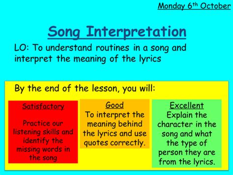 Song Interpretation | Teaching Resources