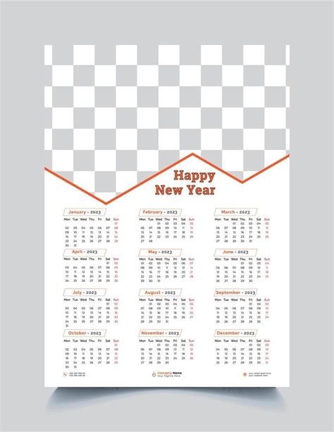 2023 Parete Calendario Modello Design 12905290 Scarica Immagini