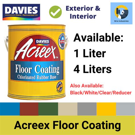 Davies Acreex Rubberized Floor Paint 1 Liter Or 4 Liters Floor Coating