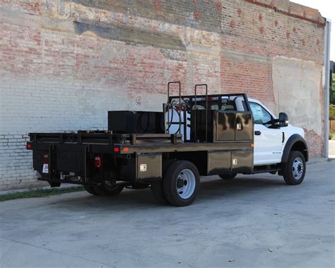 12′ Douglass framed steel flatbed built for a 84″ cab-to-axle DRW Ford ...