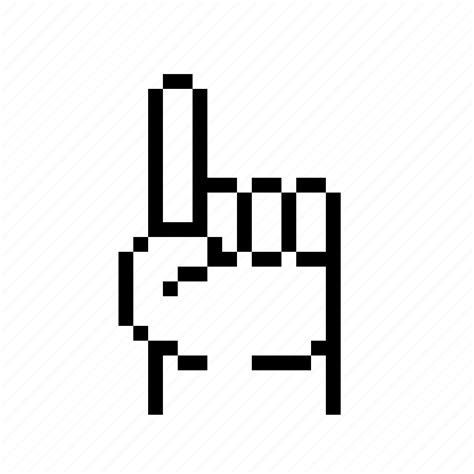 Pixel Pointing Finger One Index Icon Download On Iconfinder