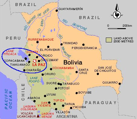 Bolivia Tiwanaku Map