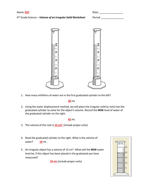 Reading Graduated Cylinders Worksheet E Street Light