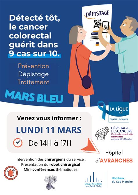 Mars Bleu Sensibilisation Au Cancer Colorectal GH Mont Saint Michel