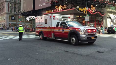 FDNY EMS AMBULANCE RESPONDING ON WEST 42ND STREET IN TIMES SQUARE