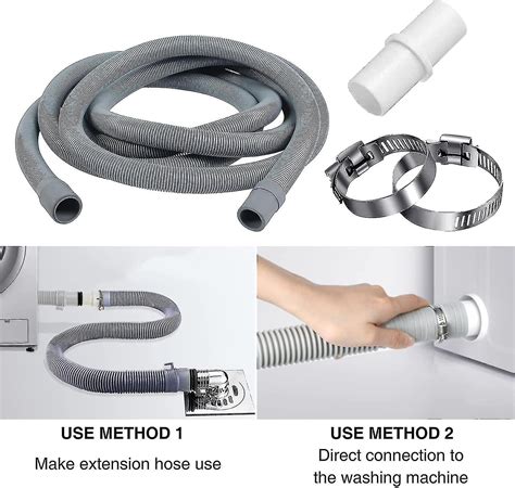 Washing Machine Drain Hose 2m Extension With Clamp Dishwasher Drain