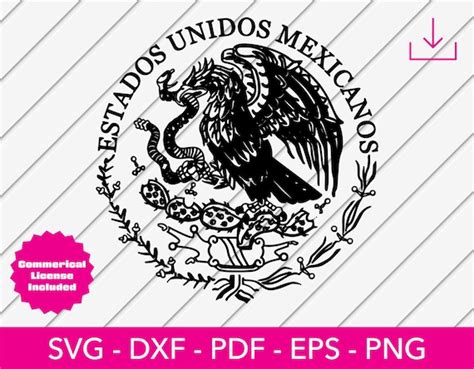 Mexican Eagle Svg Mexico Svg Mexico Coat Of Arms Mexico Etsy