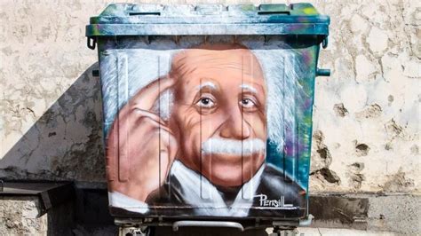 Albert Einstein Spray Paint On Cardboard Recycling Graffiti Pop Art