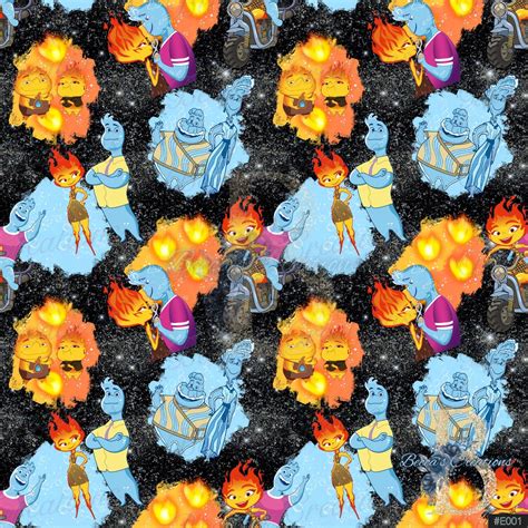 Elemental Seamless Pattern, Water and Fire Seamless File, Ember & Wade ...