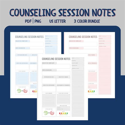 Counseling Session Notes Bundle Counseling Session Notes Form For Therapists Printable