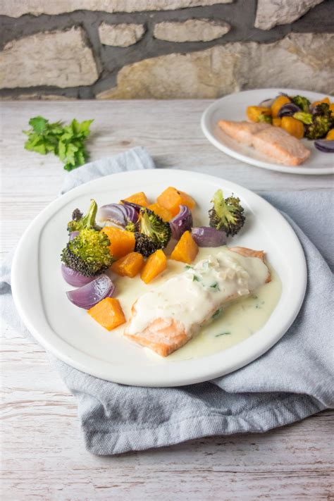 Baked Salmon White Wine Cream Sauce