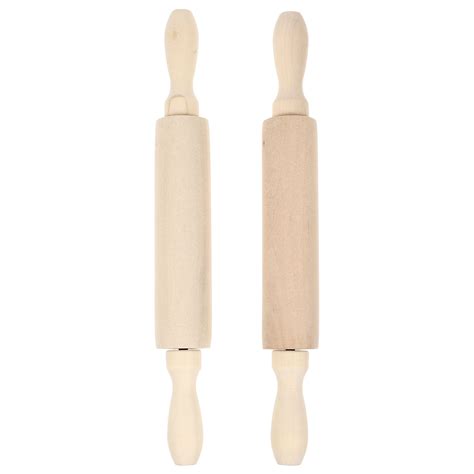 HOMEMAXS 2pcs Wooden Rolling Pole Kitchen Rolling Pin Toy Kid DIY